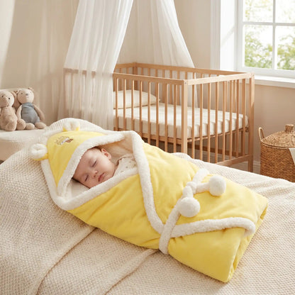 bebe dort dans un nid d ange bebe jaune ultra doux offrant chaleur confort et securite