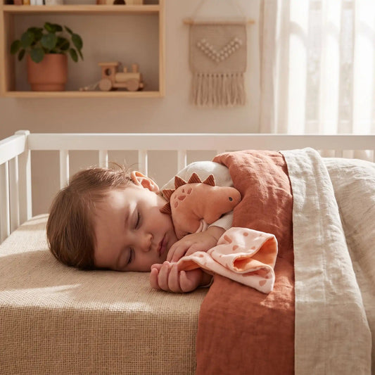 bebe dort avec son doudou pour bebe