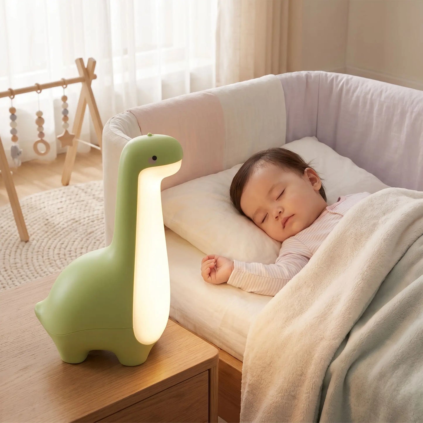 bebe dort profondement a cote d un bebe veilleuse de lumiere tres doux