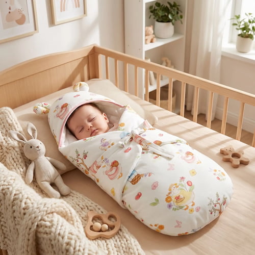 bebe paisiblement endormi dans un nid d ange doux et confortable ideal pour un sommeil securise et chaleureux