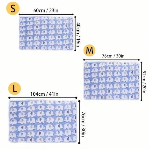 Couverture bébé polaire bleue à motifs d’éléphants dimensions disponibles en plusieurs tailles