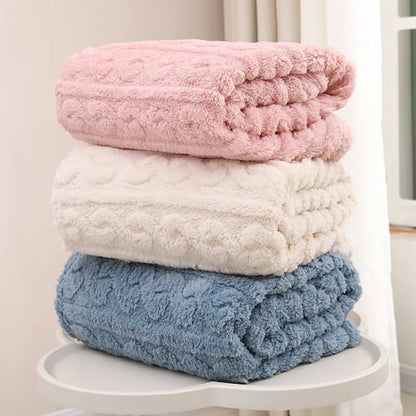 Couvertures bebe roses, blanche et bleue, douces et moelleuses