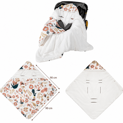 Dimensions 90 × 90 cm d'un nid d ange siege auto compatible poussette et siège auto