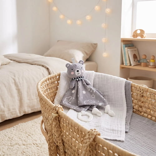 doudou bebe garcon ours gris couverture douce parfait comme cadeau de naissance pour bebe