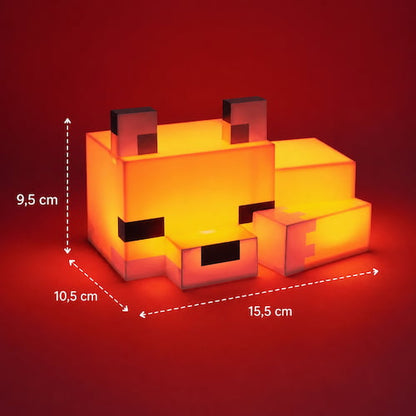 Renard veilleuse avec dimensions de 15,5 × 10,5 × 9,5 cm