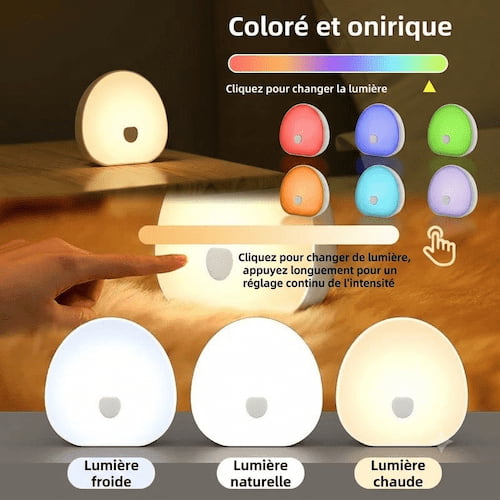 veilleuse musicale pour bebe polyvalente de couleurs intensite et tons de blanc reglables par simple toucher